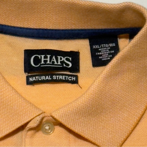 Chaps Men's Blue & Orange Natural Stretch Striped Polo Shirt Size XXL Excellent - Picture 3 of 8